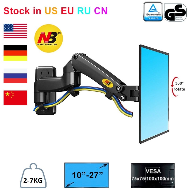 NB North Bayou F150 17 27 Full Motion Monitor Wall Mount TV Wall Bracket Stand with - Fidget Pad